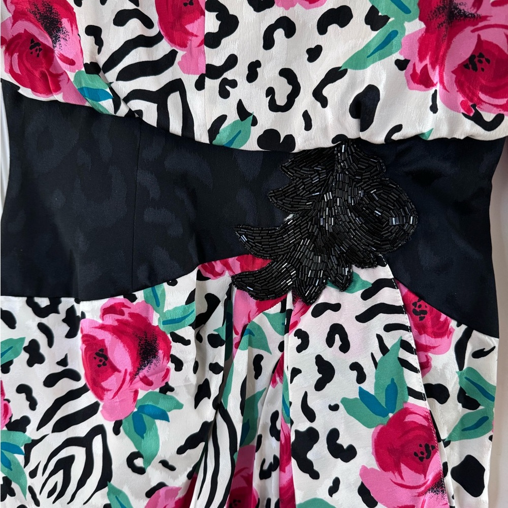 Vintage A.J. BARI Floral and Animal Print Dress - Picture 4 of 15